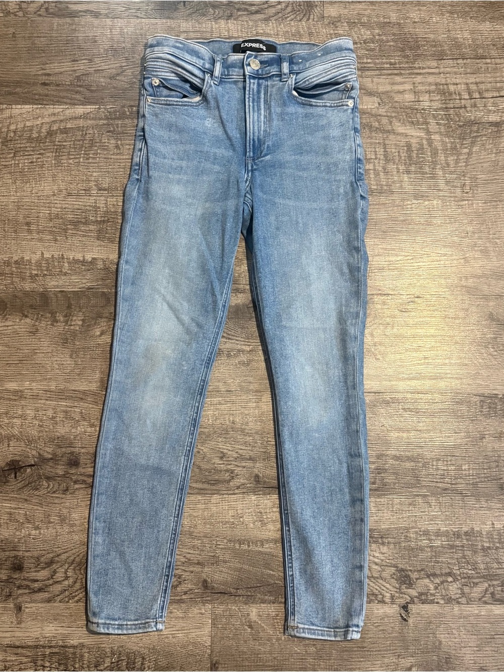 Express Jeans Women’s 4 Blue High Rise Ankle Legging Stretch Denim